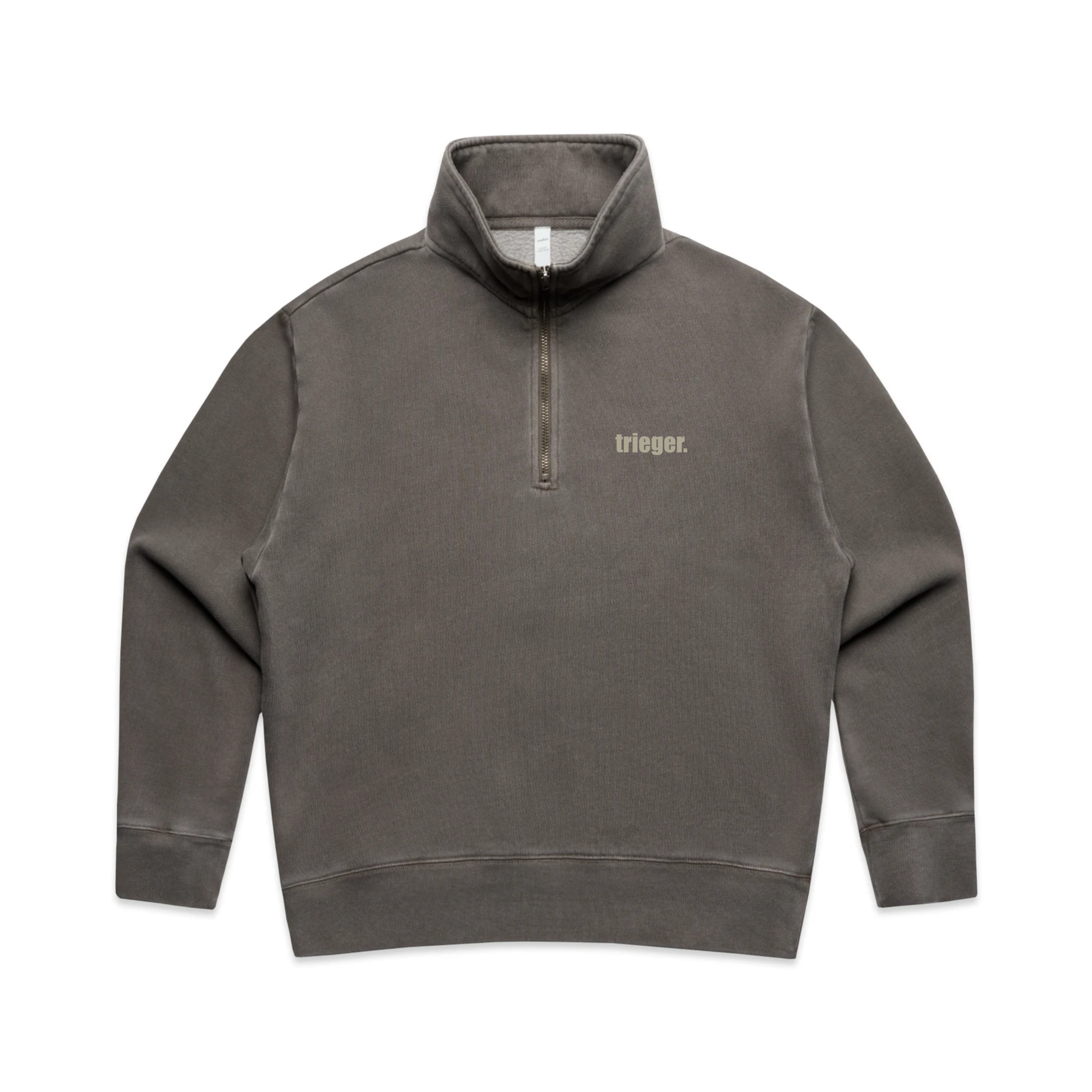 Women Half-Zip Sweatshirt // faded grey