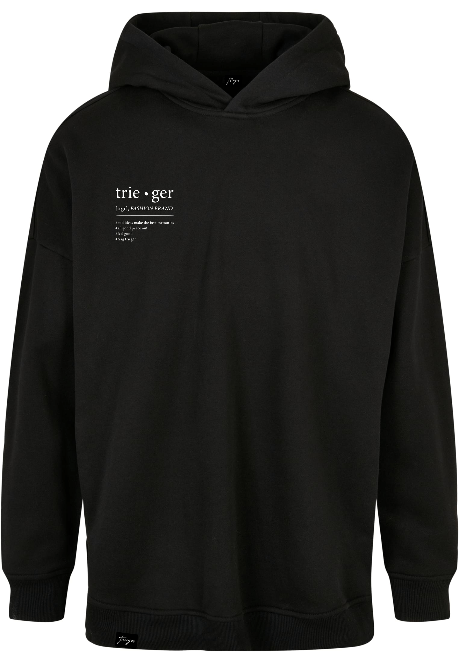 Oversized Hoodie Unisex Mountains // schwarz