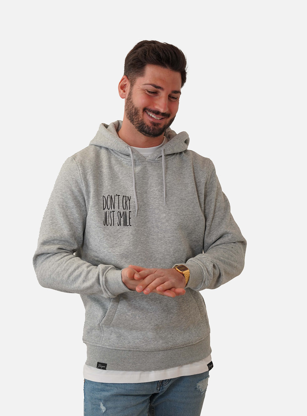 Miniaturbild: Hoodie Unisex Sprayed Smiley // grau