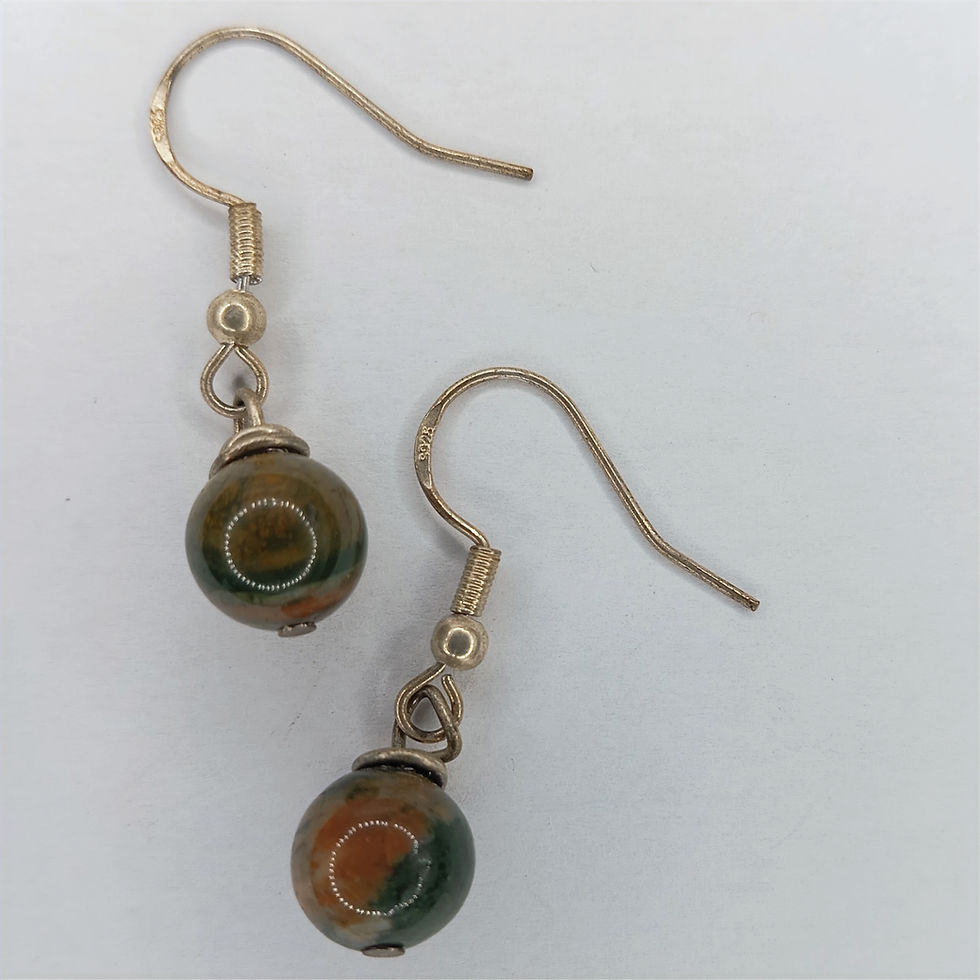 Miniature : Boucles d'oreilles Jaspe Océan