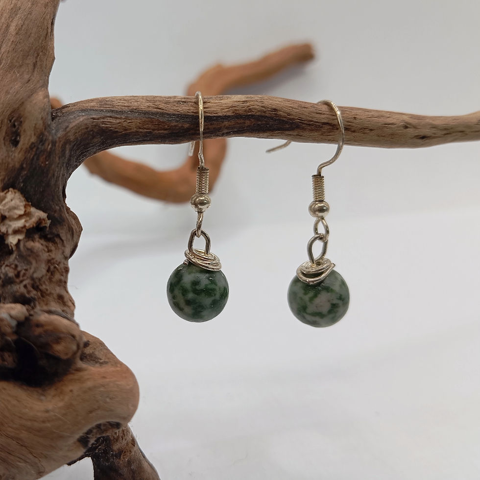 Miniature : Boucles d'oreilles Agate Arbre