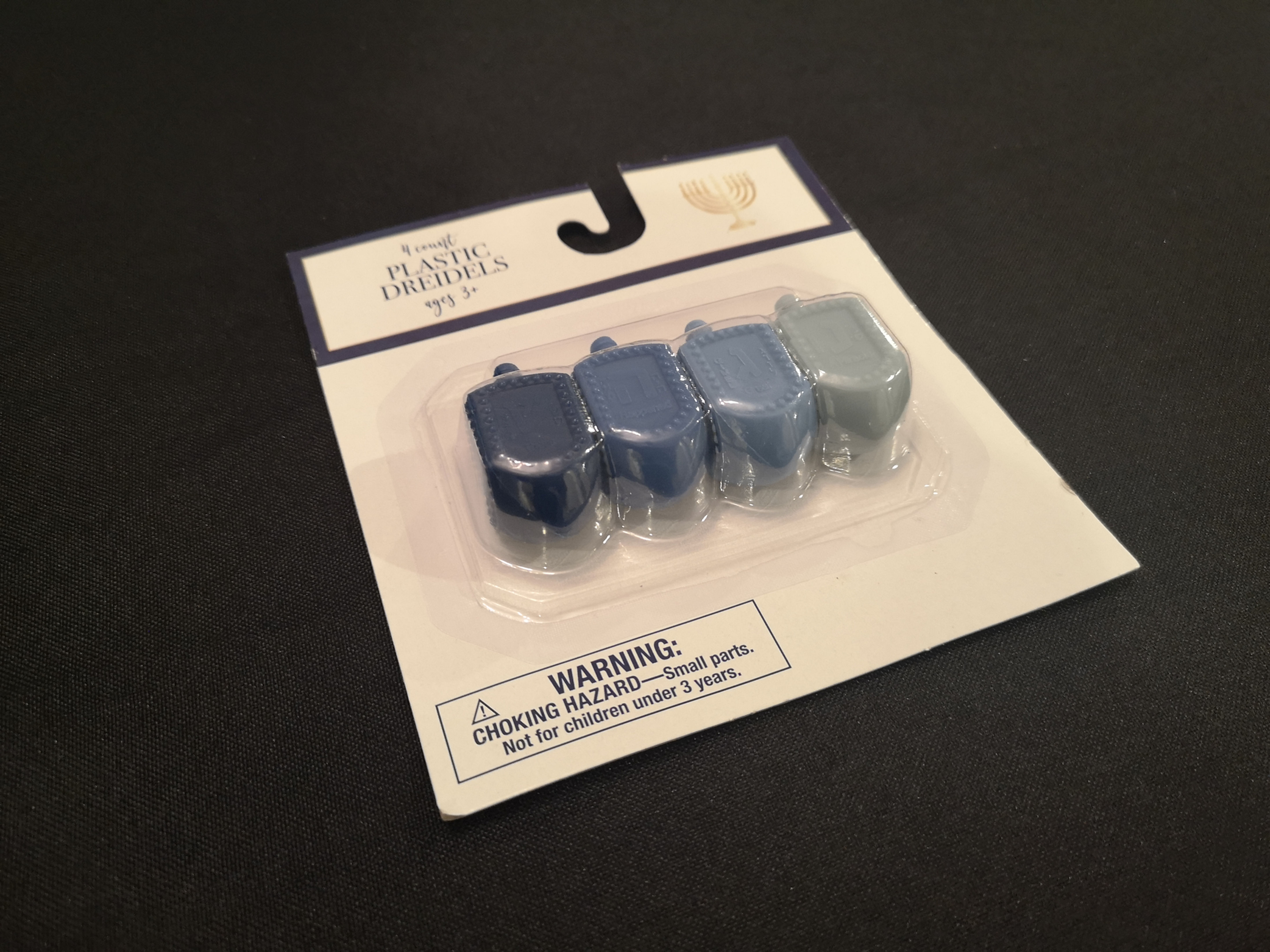 4-Pack Blue Plastic Dreidels