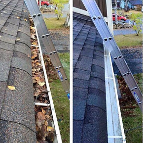 before and after gutter cleaning