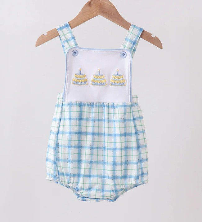 Birthday Cupcakes Embroidered Romper