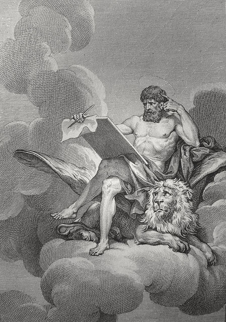 Phillip Medhurst presents Mark's Gospel: Bowyer Bible print 4217 Saint Mark the Evangelist Mark