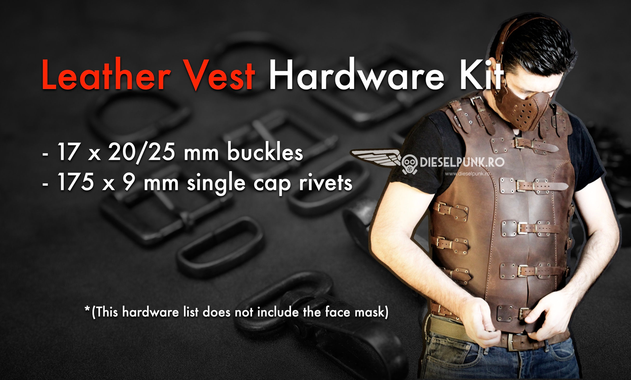 Dieselpunk.ro leather vest hardware kit