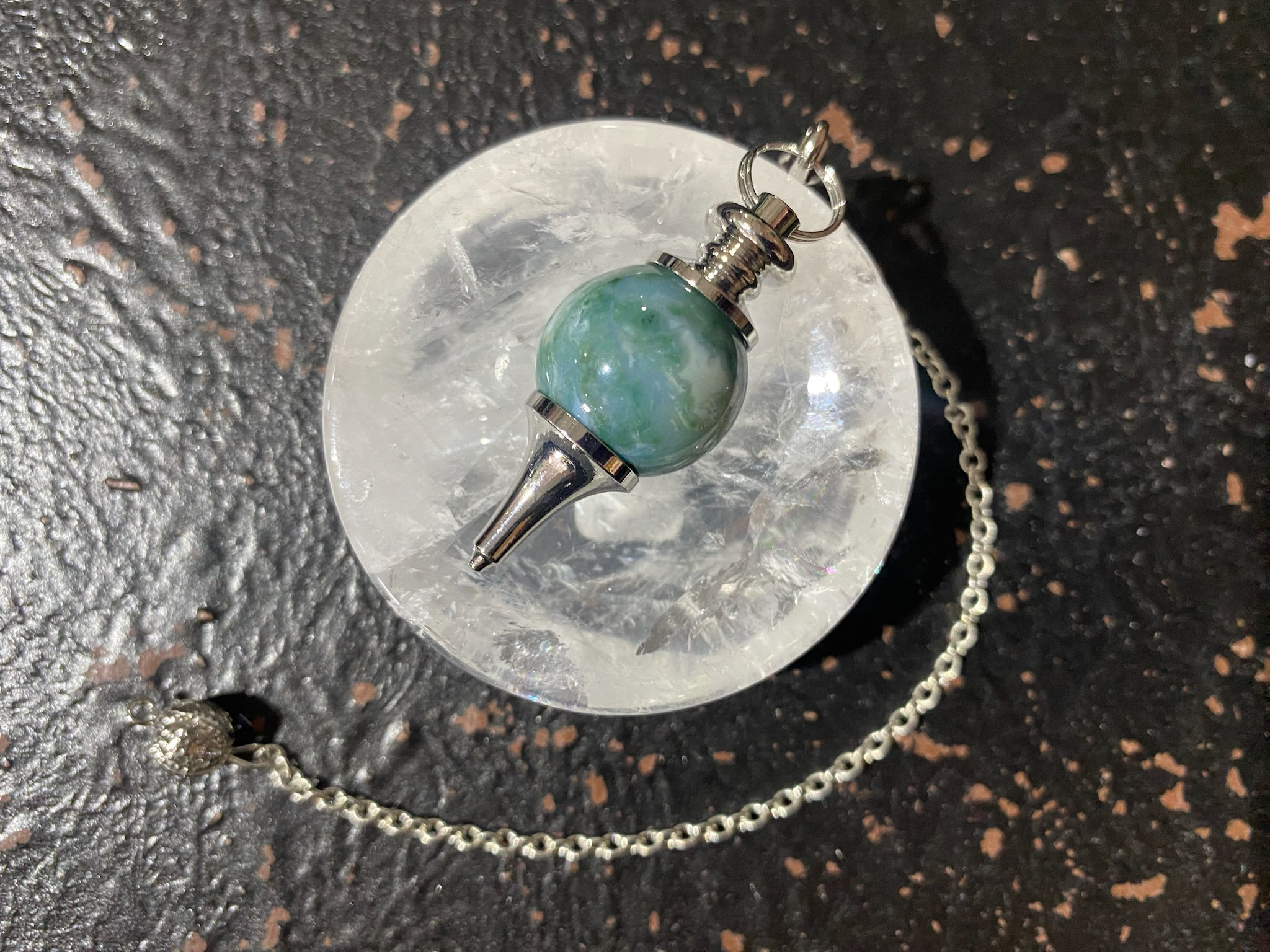 Green Indian Agate - Pendulum