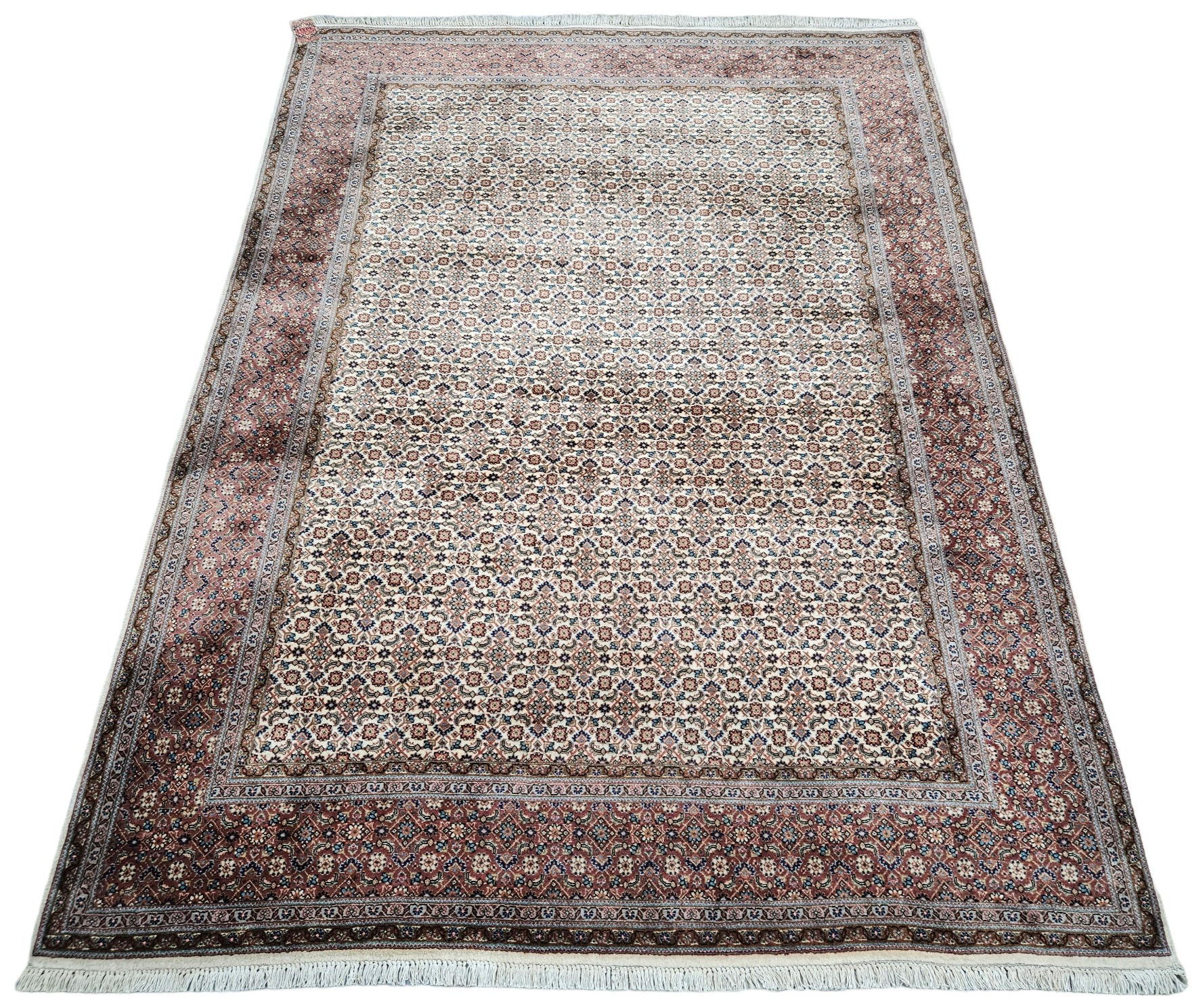 Handgeknoopt Perzisch wol Tabriz Mahi tapijt fine