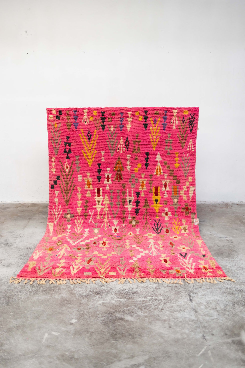 Miniatura: Boujad vintage marokkaans tapijt pink funky symbols