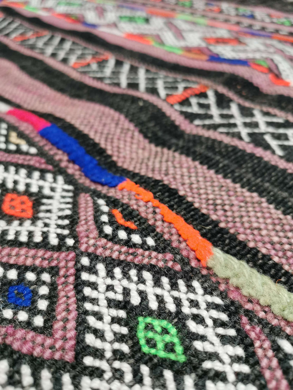 Miniaturbild: Handgeknoopte oosterse Kelim Soumak Stripes
