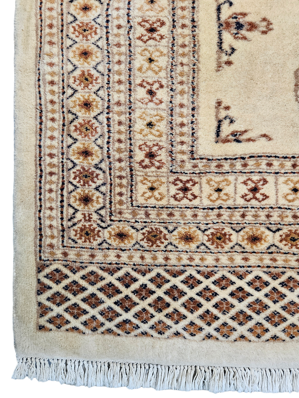 Miniaturbild: Handgeknoopt oosters wol Bokhara tapijt crème