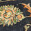 Miniaturbild: Handmade oriental wool Lahore carpet floral dark blue Pakistan