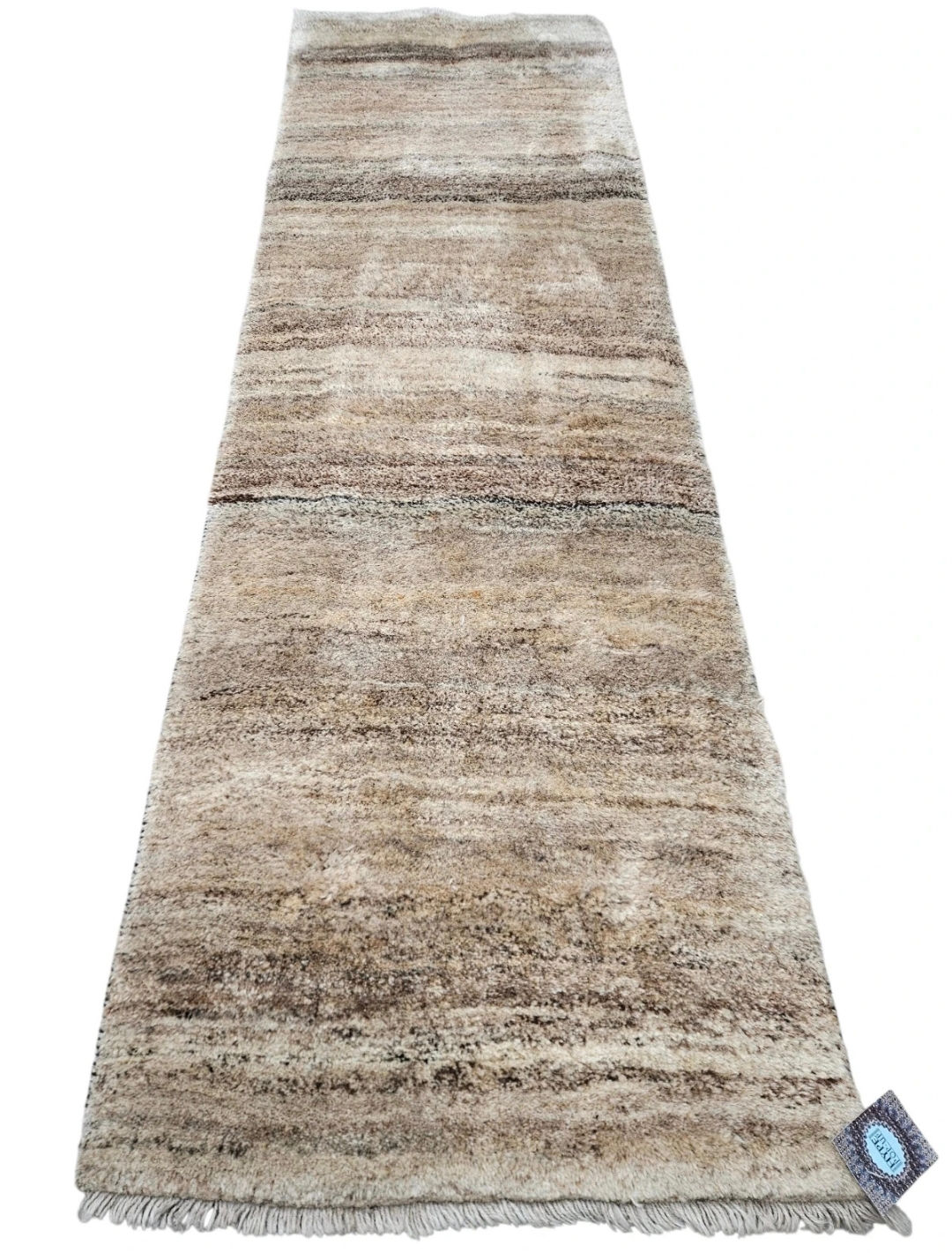 Handmade wool Gabbeh carpet runner natural 63x200cm