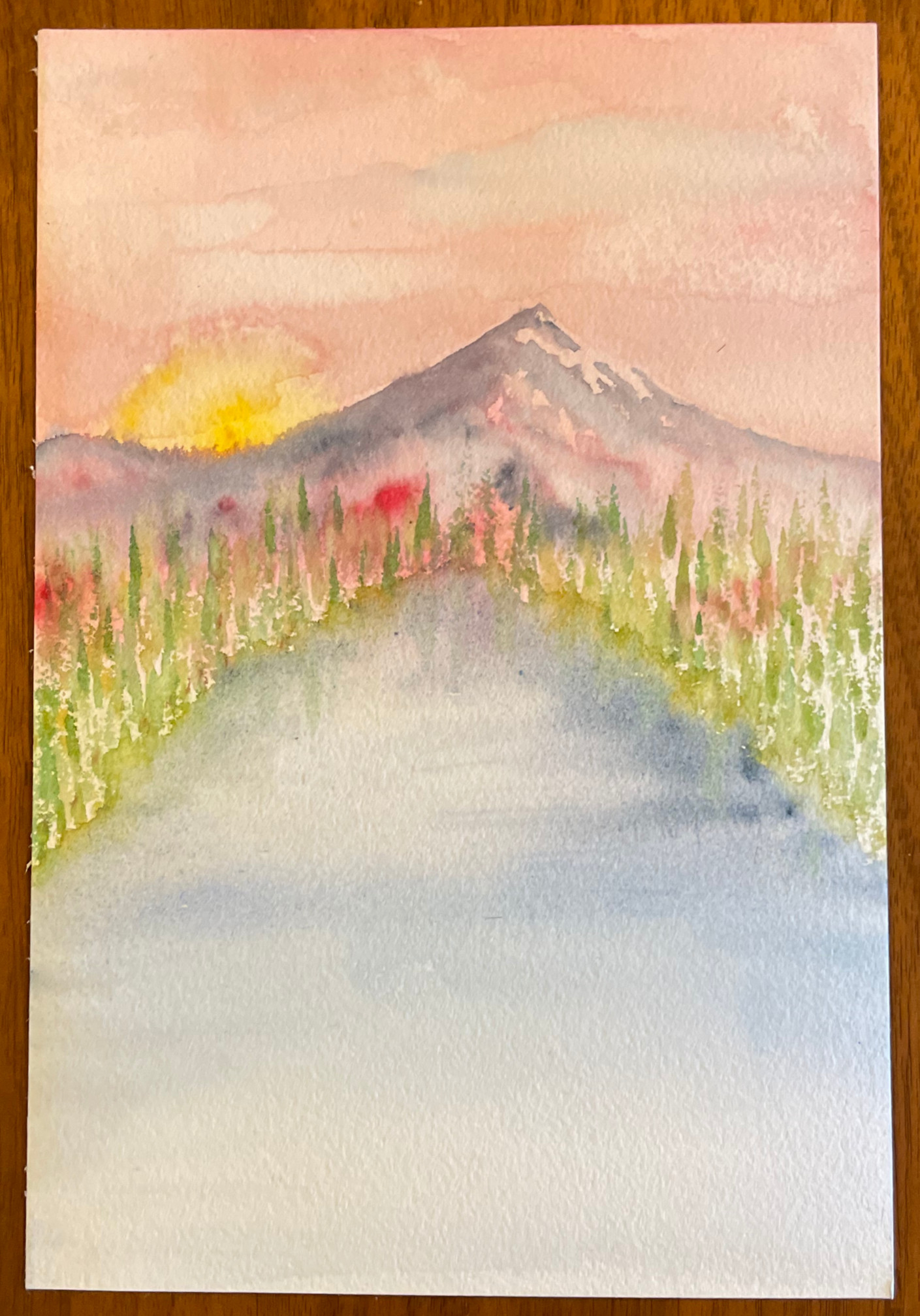 5x7 Mountain Watercolor Print