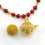 Thumbnail: Essential Oil Diffuser Necklace with Earrings, Red Bamboo Coral , Gold Cage Pend