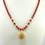Thumbnail: Essential Oil Diffuser Necklace with Earrings, Red Bamboo Coral , Gold Cage Pend