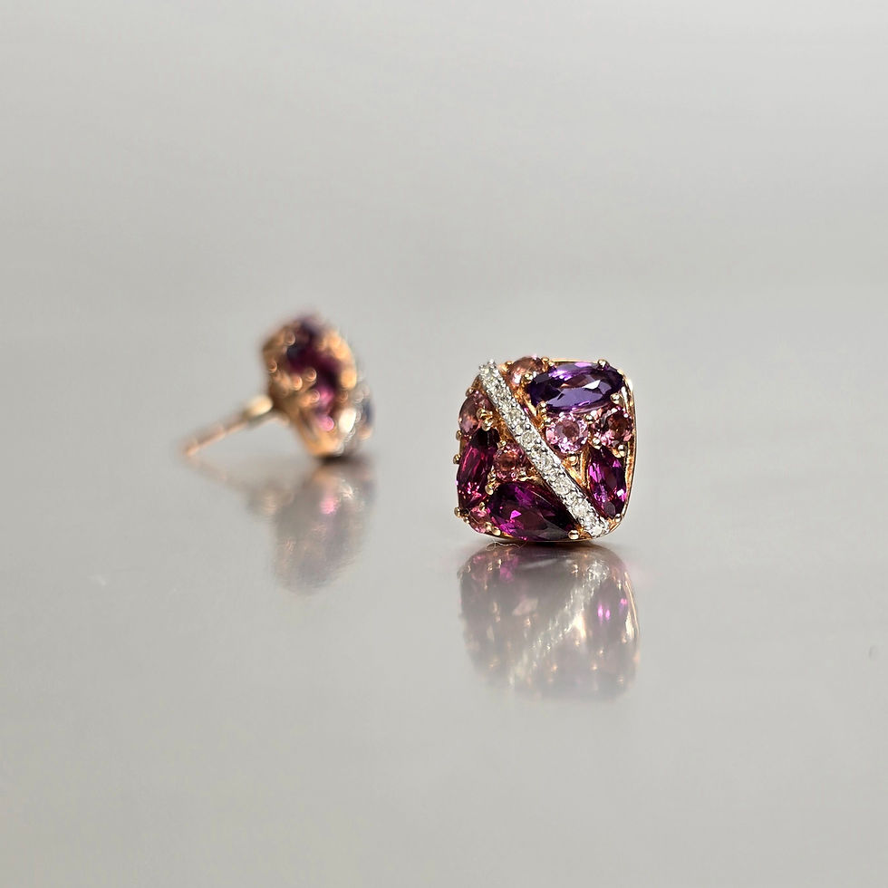 Miniatura: Pink Cluster Studs