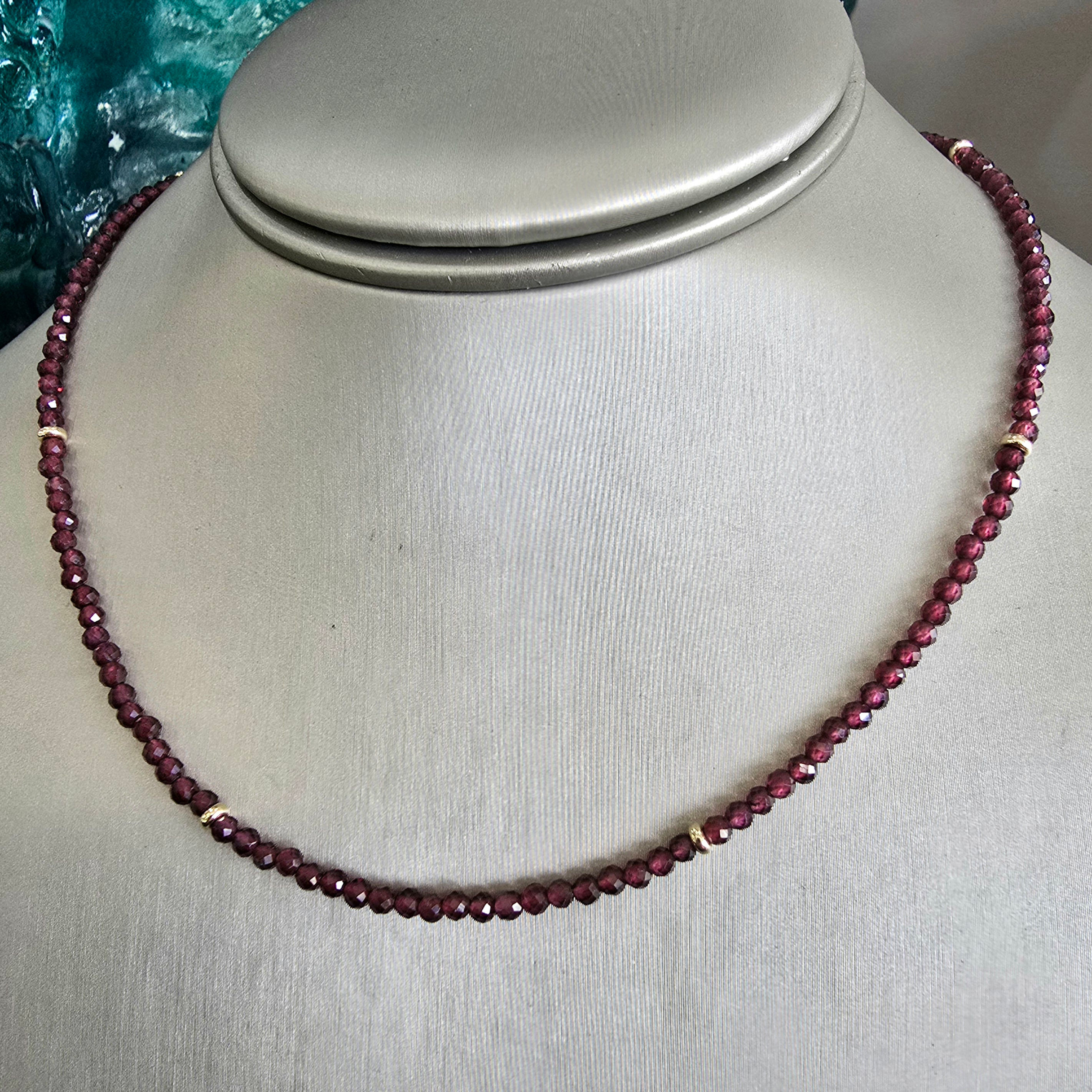 S&K Garnet Bead Necklace 