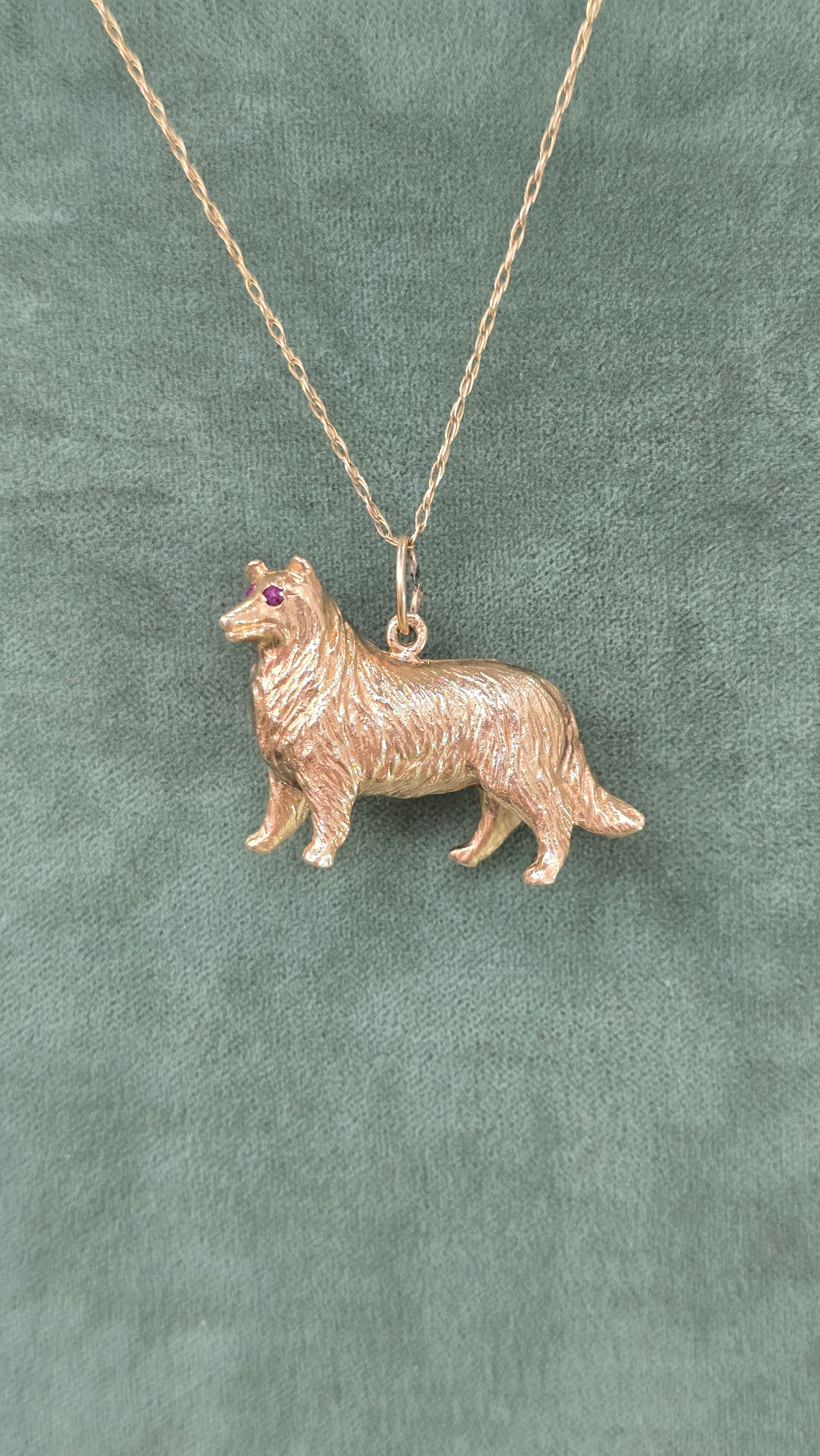 Estate Ruby Collie Charm