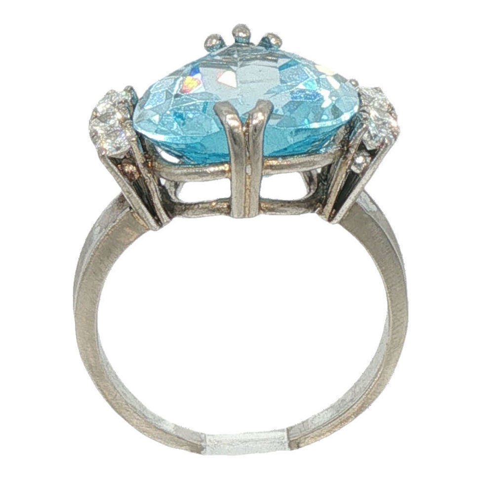 Miniatura: Estate Heart-Shaped Blue Topaz Multi-Stone Ring in White Gold