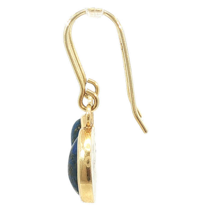 Miniatura: Estate Oval Lapis Lazuli Drop Earrings in Yellow Gold