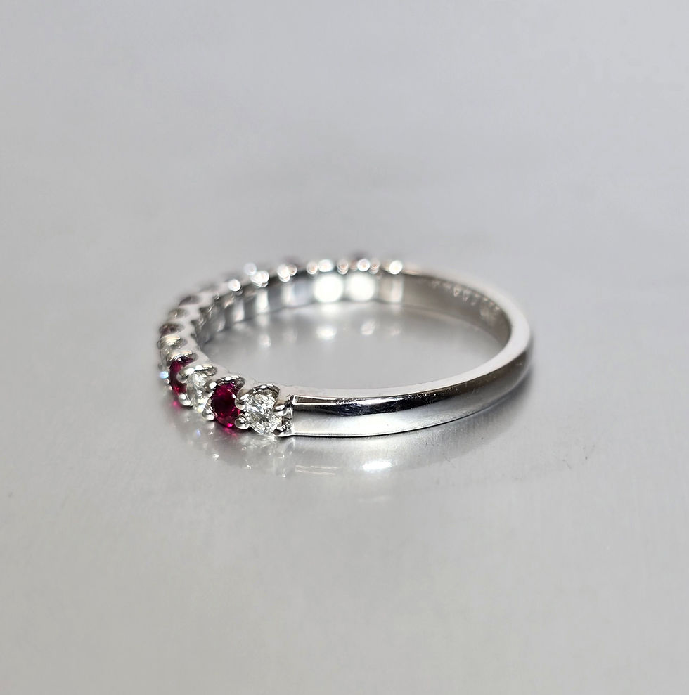 Miniature : Ruby and Diamond Anniversary Band