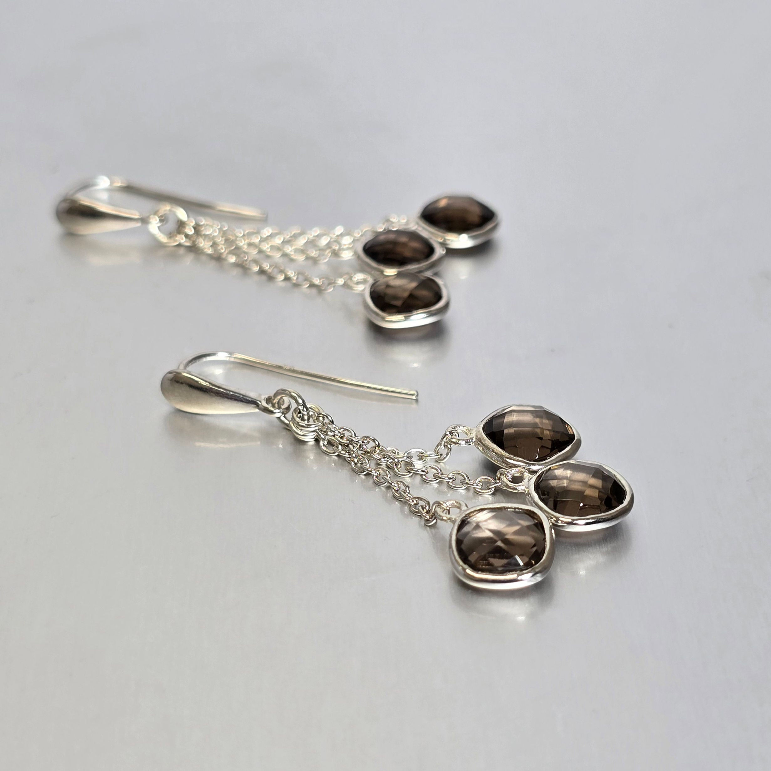 Brown Quartz Earrings 
