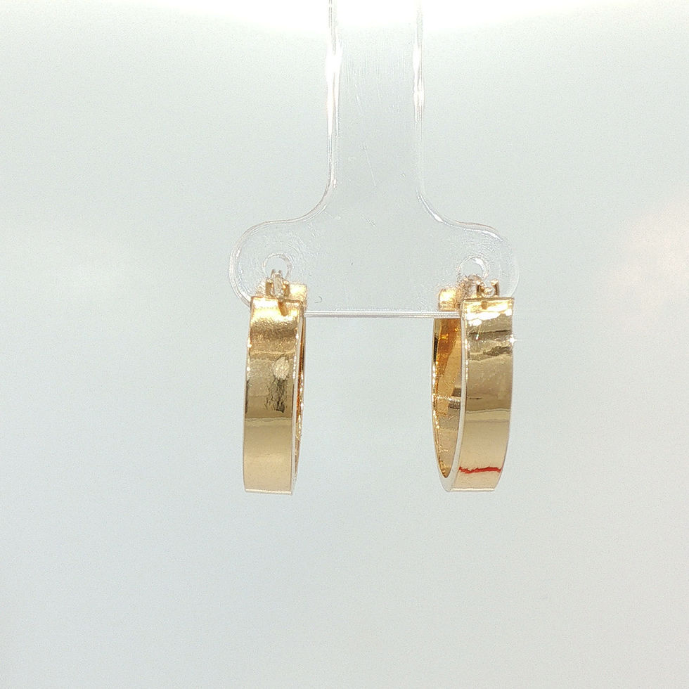 Thumbnail: Wide Polished Yellow Gold Hoop Earrings