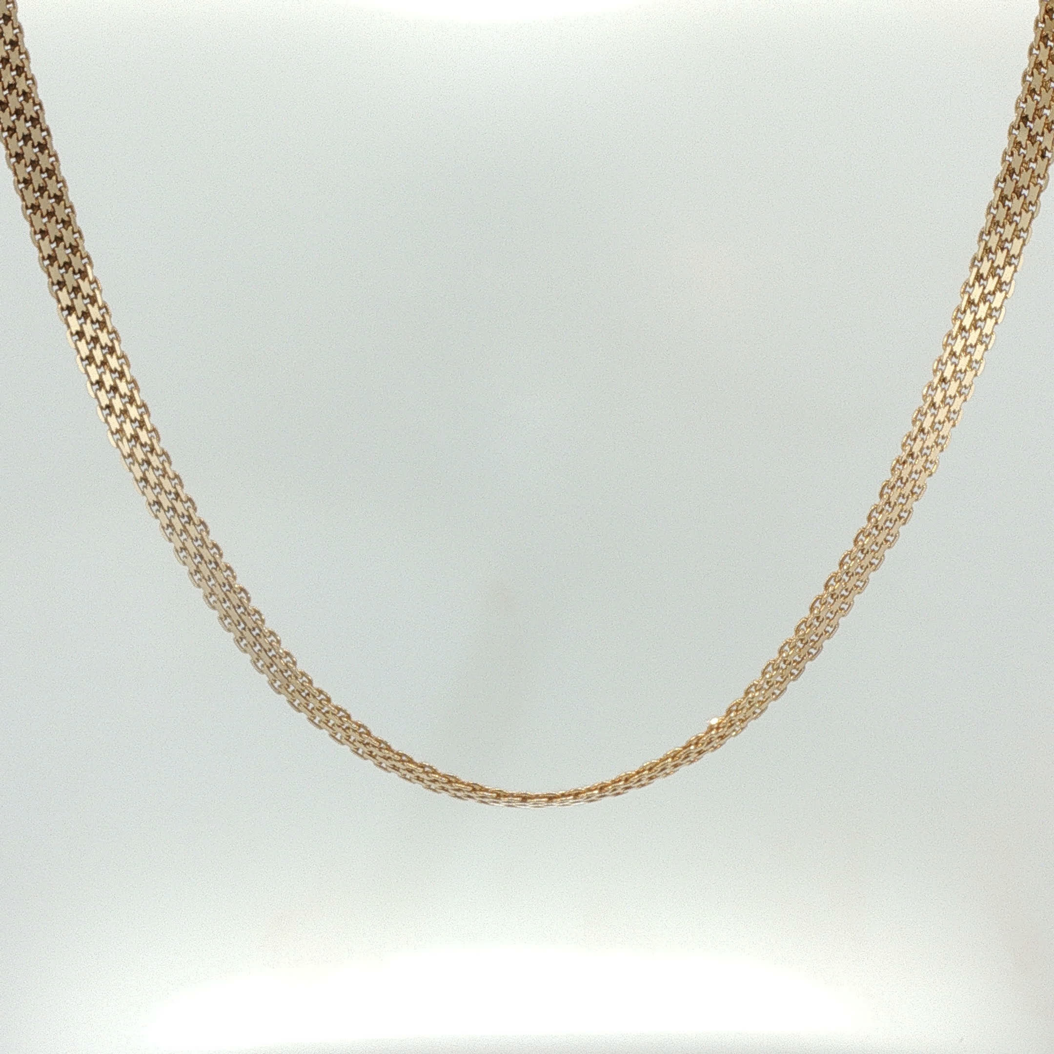 Yellow Gold Woven Mesh Chain Necklace