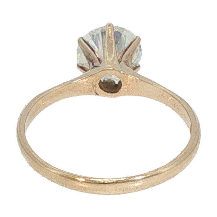 Miniatura: Estate Round Cut Fabulite Solitaire Ring in Yellow Gold