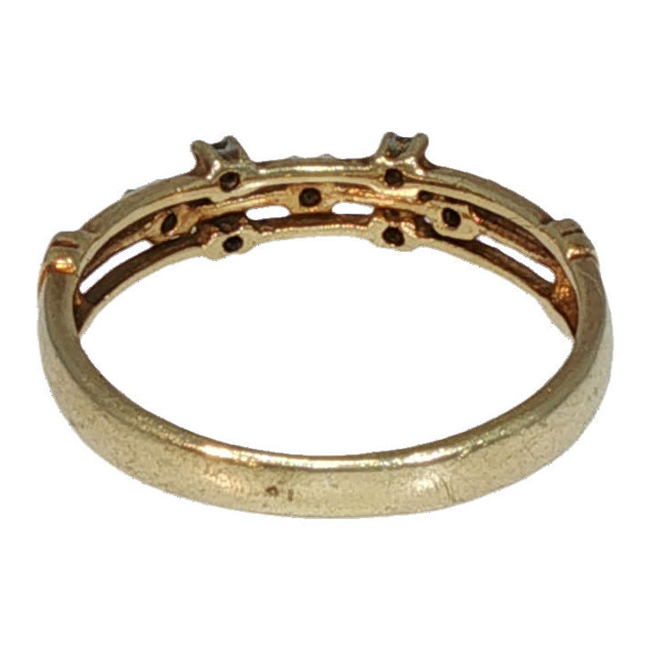 Miniature : Estate Diamond Triple Band Stackable Ring in Yellow Gold
