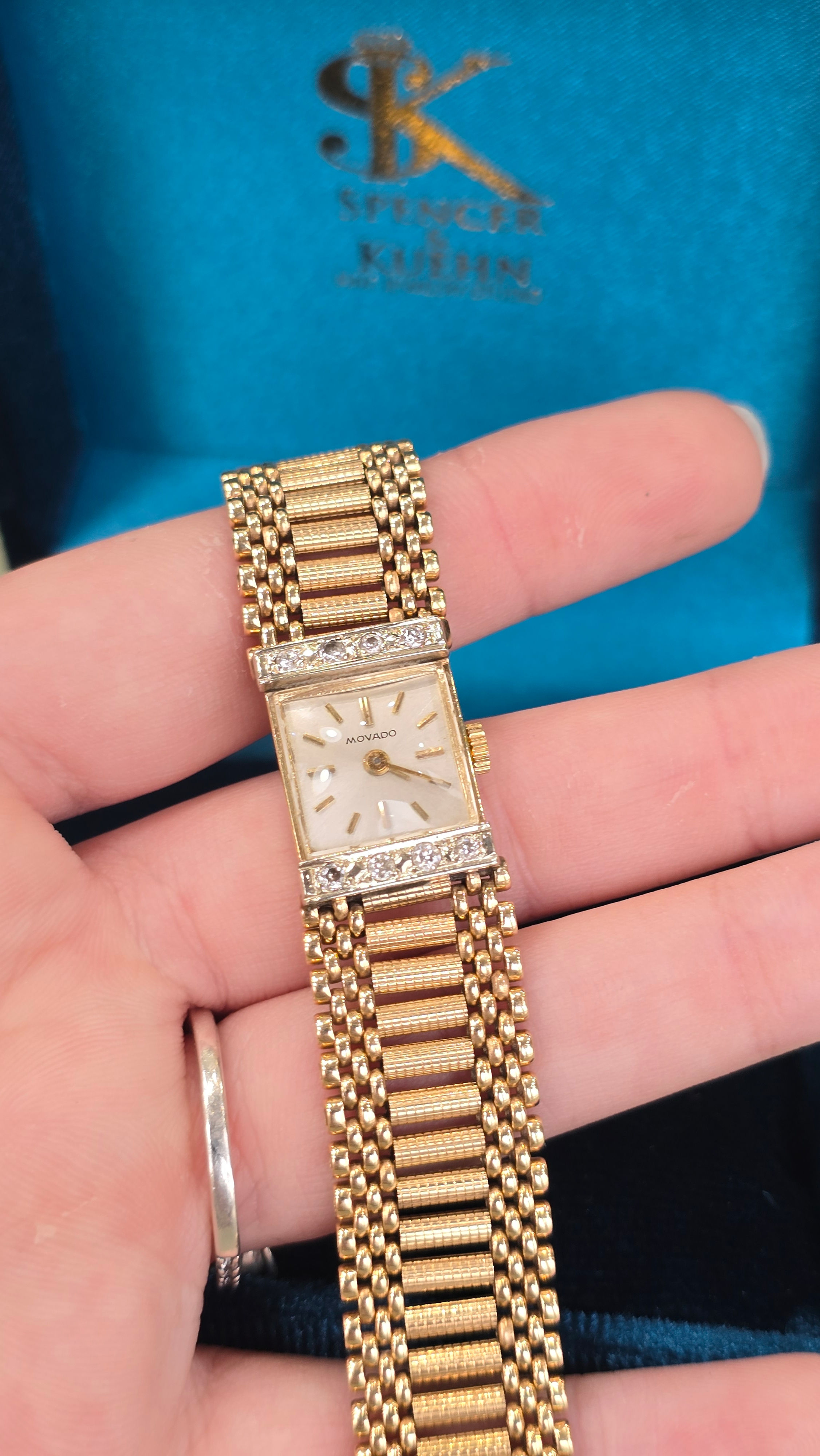 Estate 14k Gold and Diamond MOVADO watch