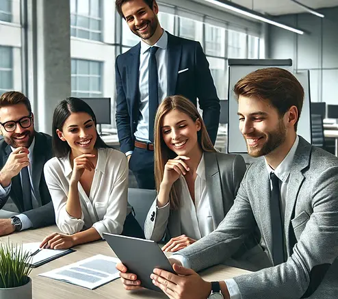 DALL·E 2025-02-19 15.05.11 - Create a photorealistic image of a group of professionals sit