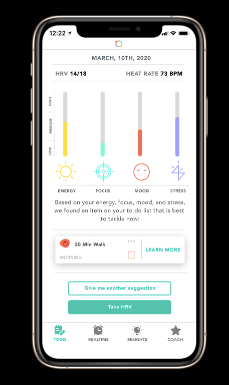 complete application showing heart rate analysis