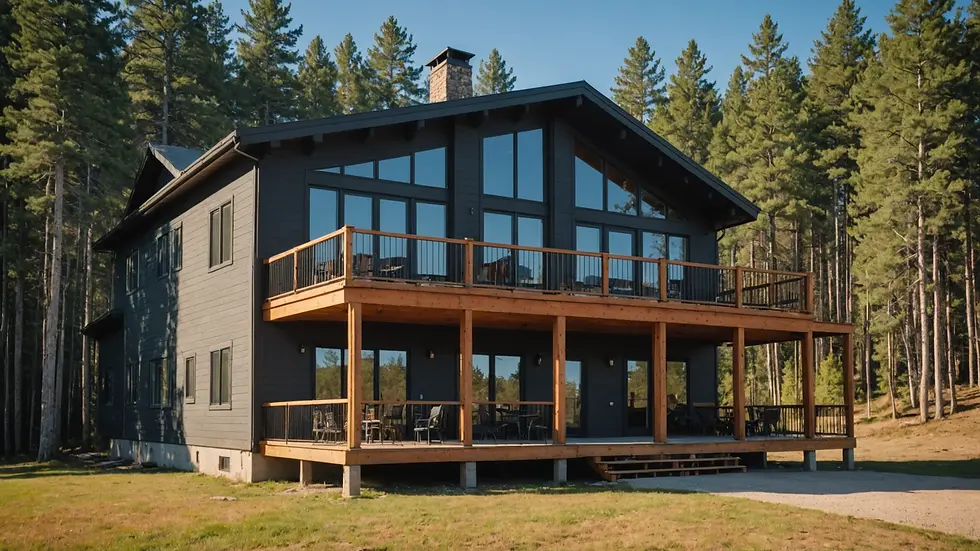Eye-level view of a home in the Black Hills with ventilation systems visible