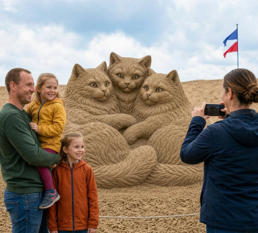 Kymi_Cinematic_Walkthrough_A_family_poses_in_front_of_a_large_sand_sculpture_ZiYVMTUh.png