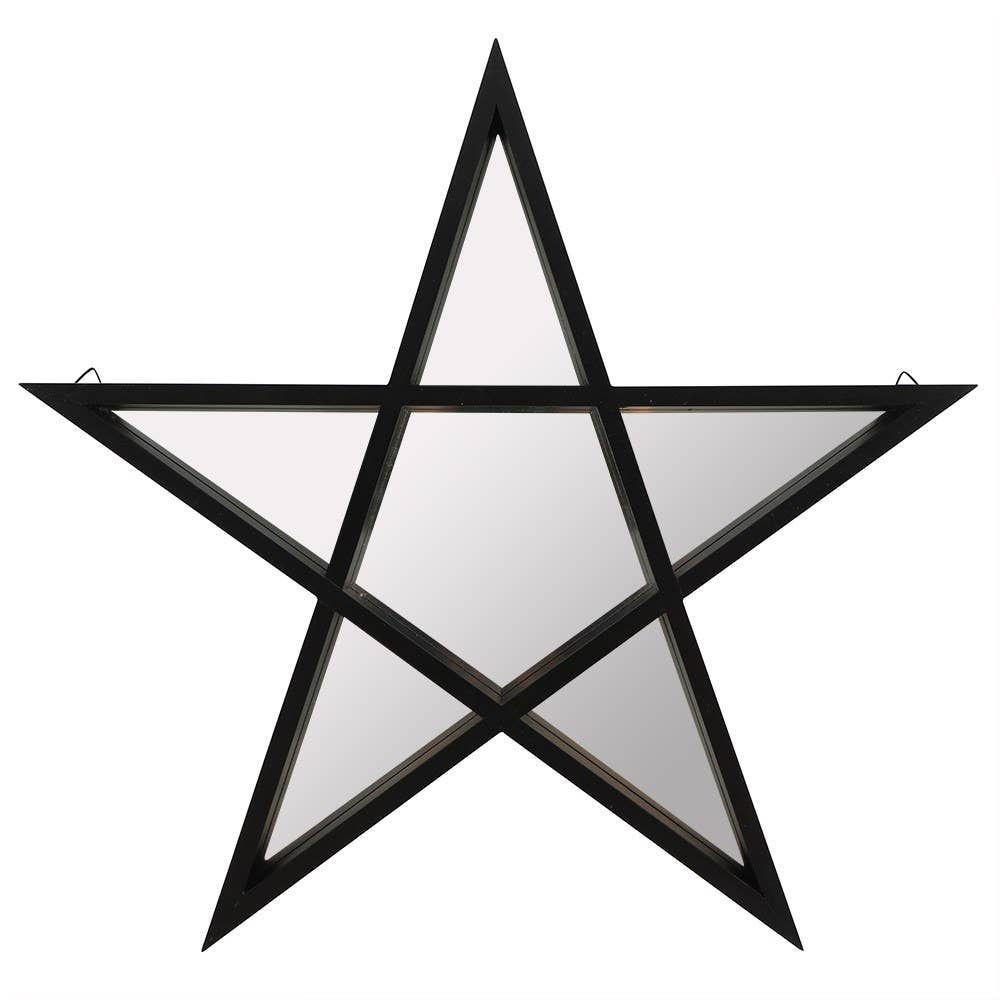 Gothic Black Framed Pentagram Mirror