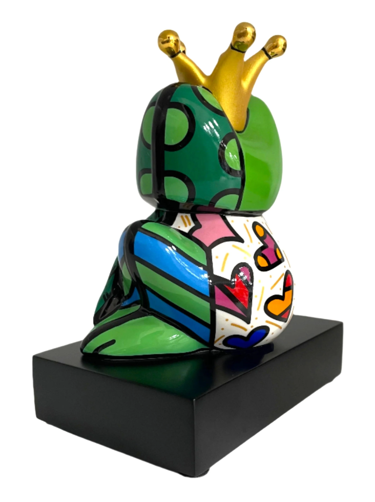 Prince a Porcelain sculpture in bright colors made by Goebel designer Romero Britto for sale at Miva Fine Art Gallery Sweden