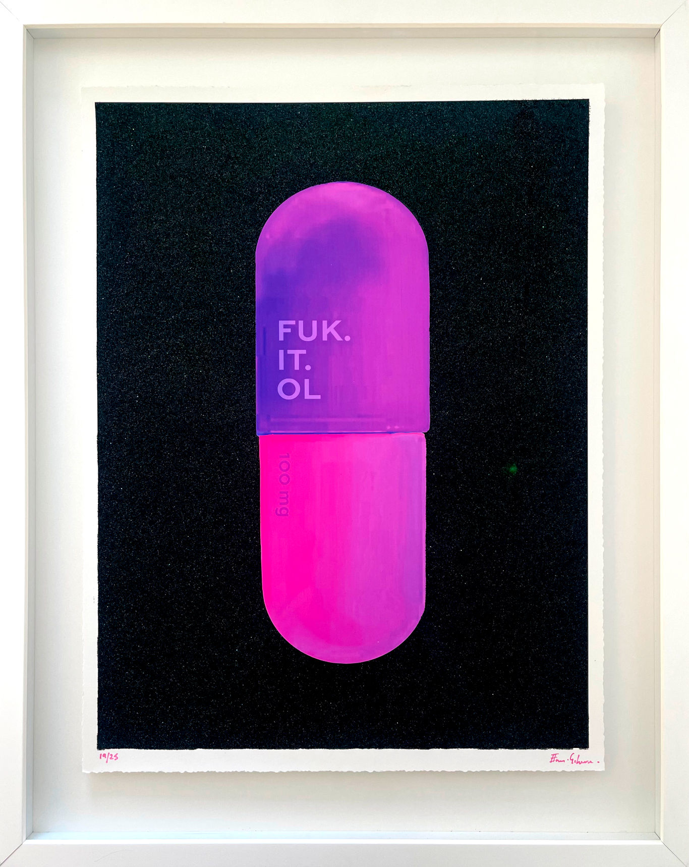 Emma Gibbons diamond dust artwork fuk.it.ol. limited editions for sale at Miva Fine Art Gallery 