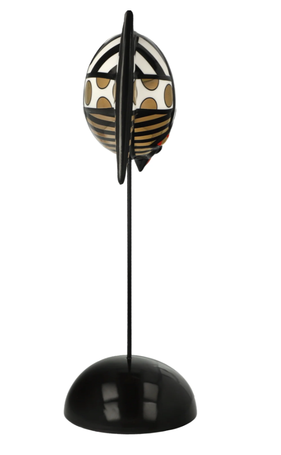 Goebel Porcelain pop art Figur Golden Deeply in Love I in gold and white on wood base from Miva Fine Art Gallery Sweden