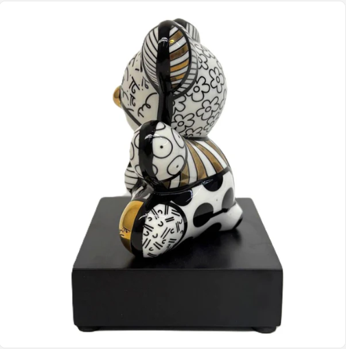 Miniatyrbild: Goebel Porcelain pop art Figur Golden Truly Yours Large in gold and white  on wood base from Miva Fine Art Gallery Sweden