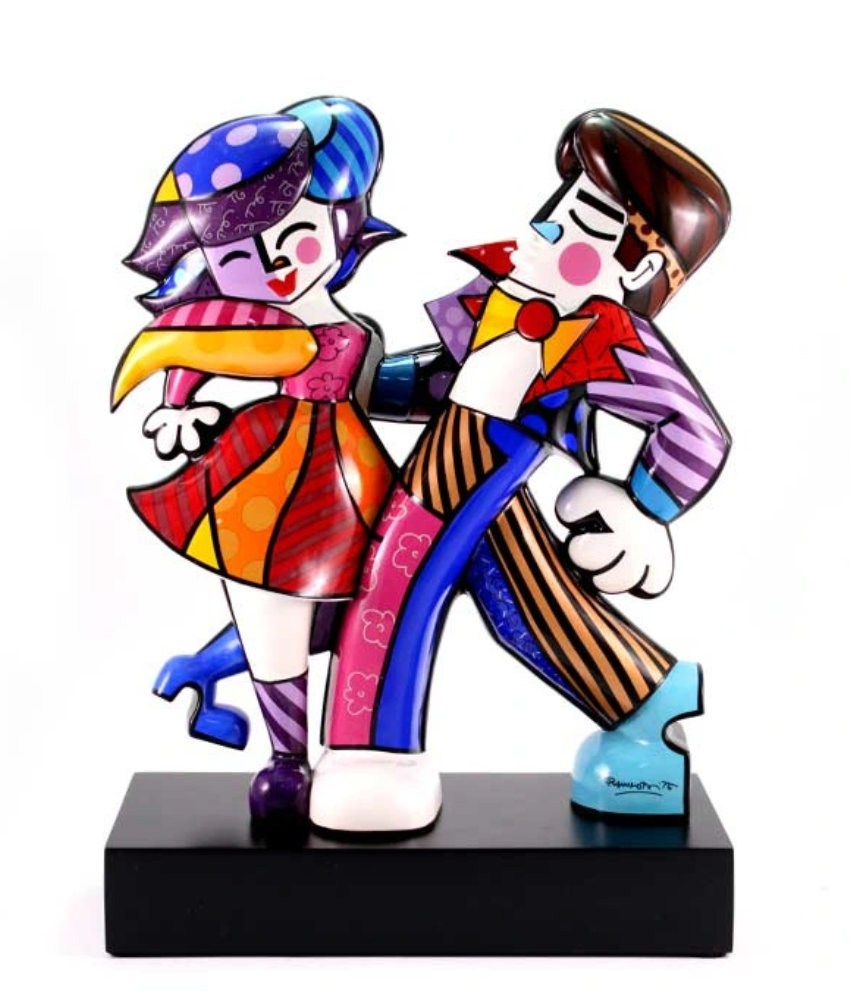 Thumbnail: Swing Porcelain sculpture in colors made by Goebel designer Romero Britto shown at Miva Fine Art Gallery Sweden