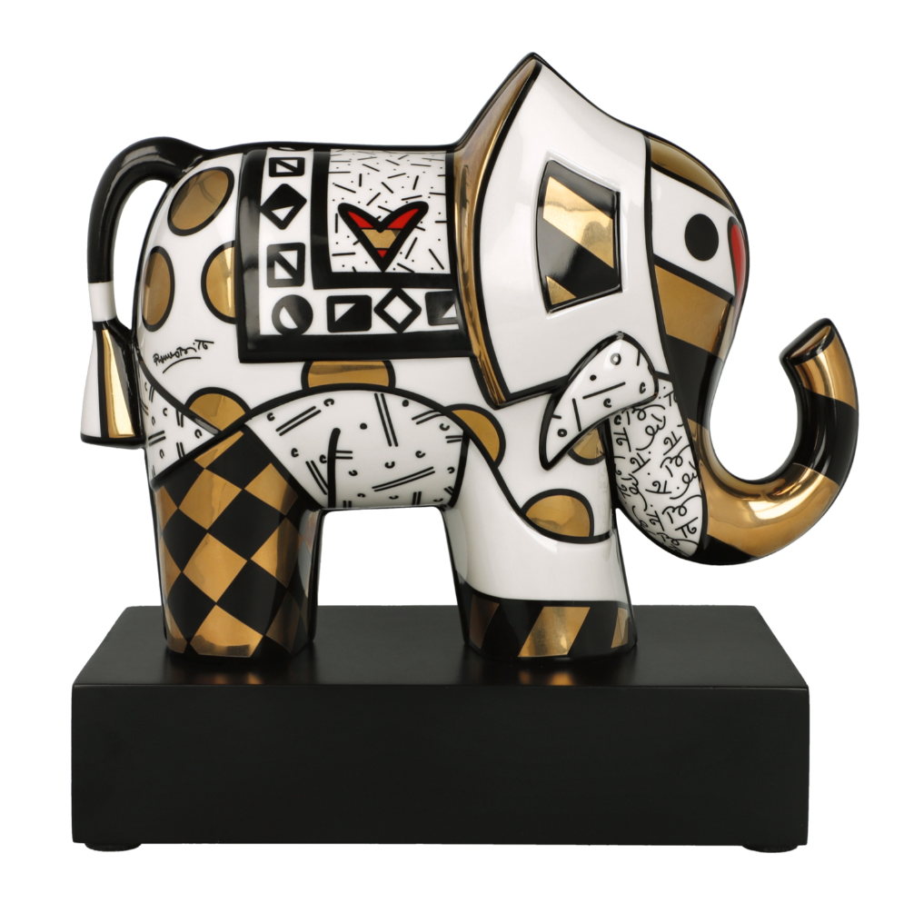 Goebel Porcelain pop art Figur Golden Great India 2 on wood base from Miva Fine Art Gallery Sweden