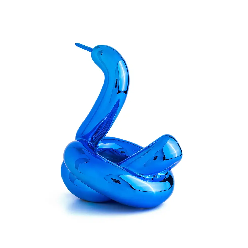 Thumbnail: Editions Studio Art Balloon Swan L Blue pop artwork after Jeff Koon from Miva Fine Art Gallery Sweden