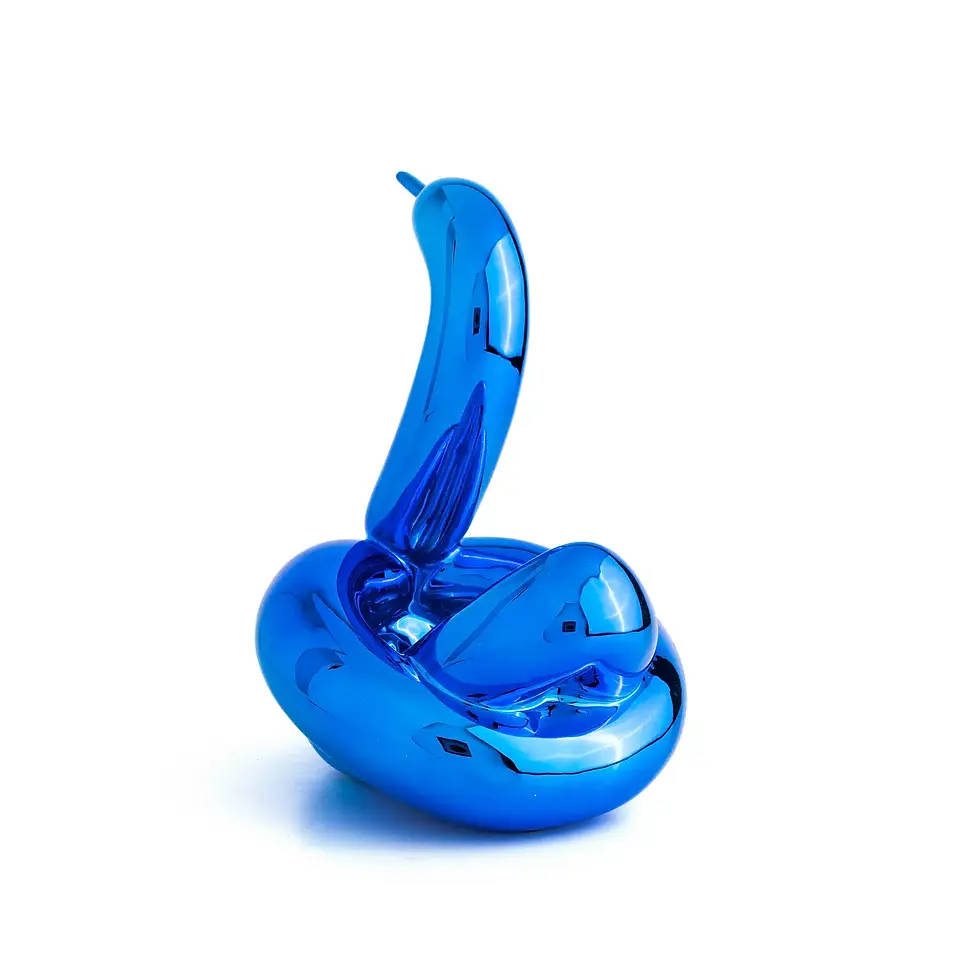 Editions Studio Art Balloon Swan L Blue pop artwork after Jeff Koon from Miva Fine Art Gallery Sweden