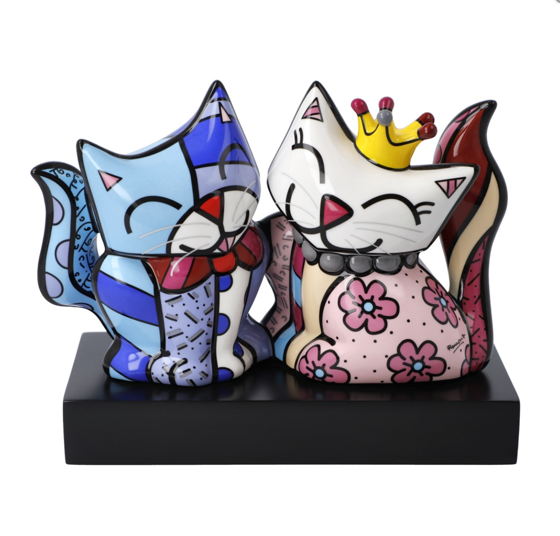 Soul Mates Porcelain sculpture in bright color made by Goebel designer Romero Britto for sale at Miva Fine Art Gallery Sweden