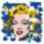 Mr Brainwash Limited edition A Piece of a Legend Blue showing Andy Warhols Marilyn portrait for sale at Miva Fine Art Gallery