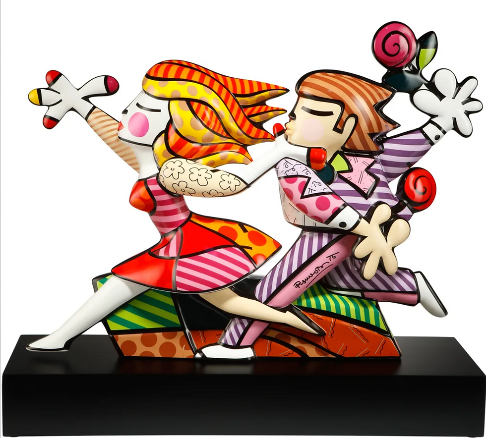 Follow Me is an Porcelain sculpture in pop art made by Goebel designer Romero Britto for sale at Miva Fine Art Gallery Sweden