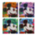 Suite of 4 Bright Shades of Mickey by Mr. Brainwash, exclusive series at Miva Fine Art Gallery, vibrant Disney-inspired pop a