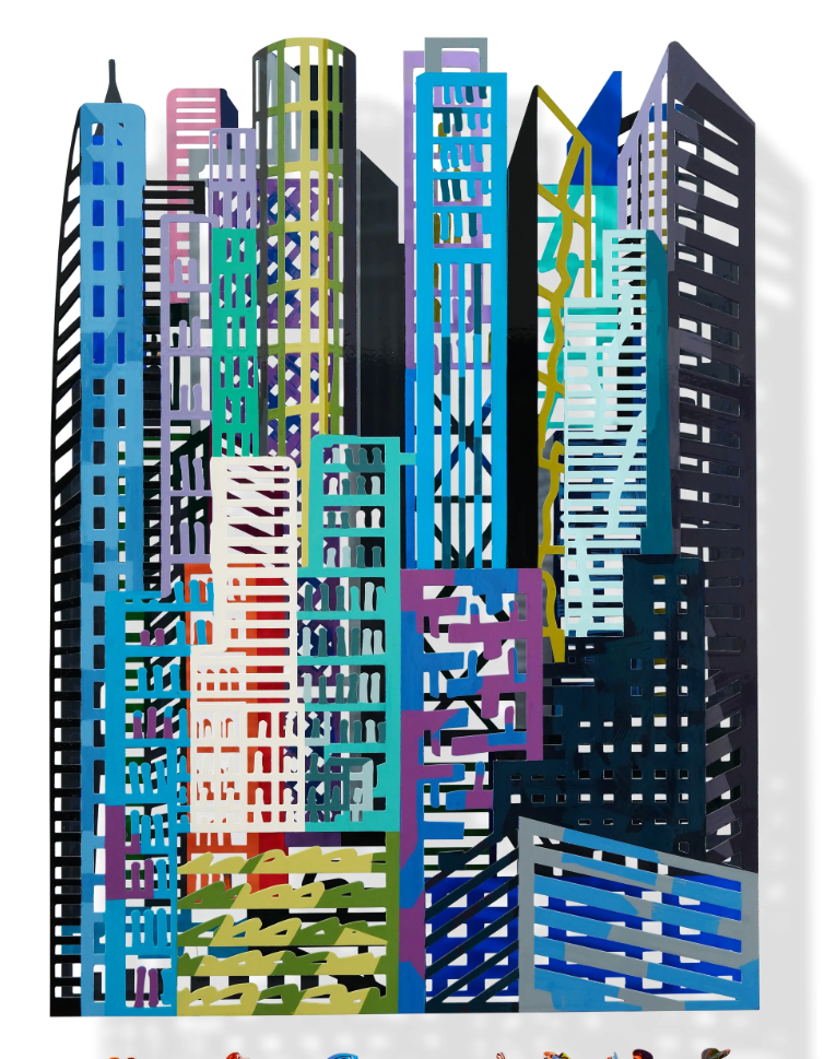 Miniatyrbild: David Gerstein 3D Wall Sculpture 3 Layers Cosmopolis for sale at Miva Fine Gallery Sweden